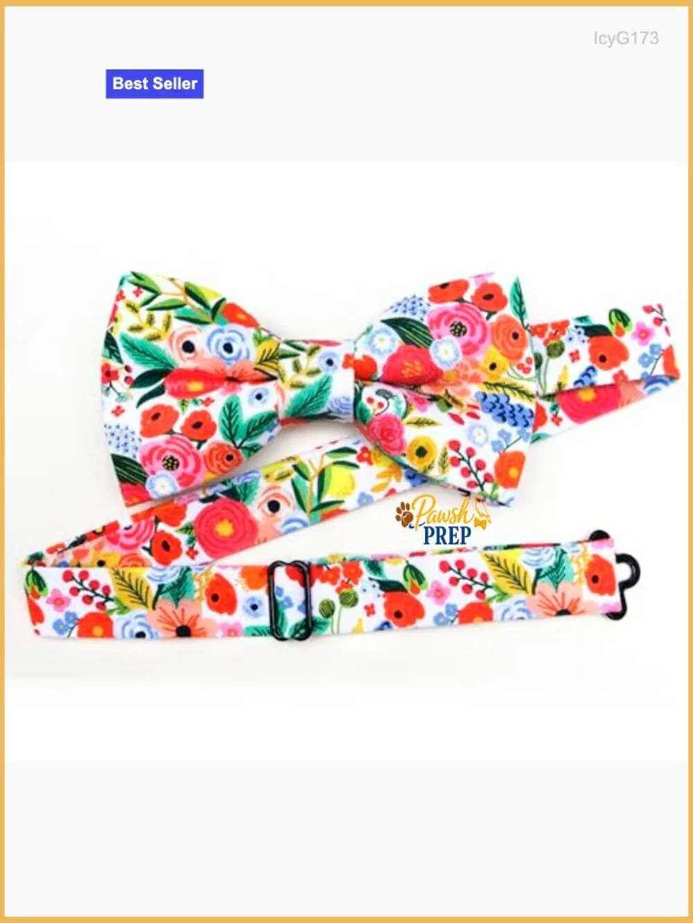 Floral Pattern Pre-Tied Bow Tie Adjustable One Size Cotton